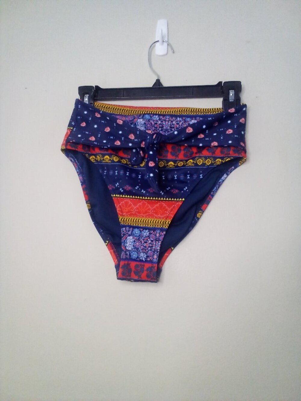 Jessica Simpson Bikini Swim Bottom Women S Ribbon Tie Pattern Blue Red